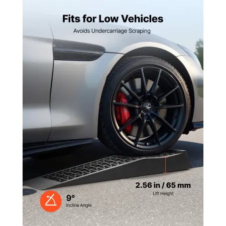 VEVOR bilramper, 2 STK 9072 kg GVW kapacitet, 65 mm løftehøjde, bærbare lavprofilbilserviceramper til