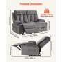 Loveseat hvilesofa, power reclining sofa med varme og massage