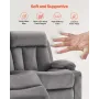 Loveseat Recliner Sofa, Power Reclining Couch with Heating and Massage, Soft Velvet Electric Recliner Sofa with USB Ports, Cup H