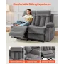 Loveseat Recliner Sofa, Power Reclining Couch with Heating and Massage, Soft Velvet Electric Recliner Sofa with USB Ports, Cup H
