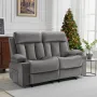 Loveseat Recliner Sofa, Power Reclining Couch with Heating and Massage, Soft Velvet Electric Recliner Sofa with USB Ports, Cup H