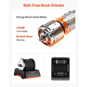 VEVOR Rock Tumbler Kit, Rock Polishing Kit, 4 hastighedsindstillinger 9-dages polering Timer Stone Polering Kit, Rock