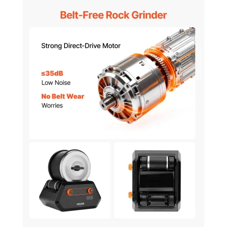 VEVOR Rock Tumbler Kit, Rock Polishing Kit, 4 hastighedsindstillinger 9-dages polering Timer Stone Polering Kit, Rock