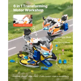 motorcykelmotorlegetøj, 25 stykker, motorcykelmekanikerlegetøj
