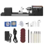 Mini Lathe Machine, 7 cm x 16 cm, 24VDC 96W Mini Wood Lathe Tools Milling Machine Accessories, 7 Speeds 4220/5300/5650/6350/6660