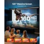 Motorized Projector Screen, 3048 mm 4:3 1080 HD Electric Projector Screen, Wall Mounted Projection Dispaly Projector with Remote