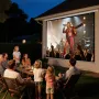 Motorized Projector Screen, 3048 mm 4:3 1080 HD Electric Projector Screen, Wall Mounted Projection Dispaly Projector with Remote