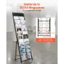 VEVOR Brochure Display Stativ, 20 Lommers Magasin Litteratur Display Stand, Transportabel Gulvstående Magasin Stativ, Metal Avis