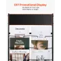 Brochure Display Rack, 20 Pockets Magazine Literature Display Stand, Portable Floor Standing Magazine Rack, Metal Newspaper Cata