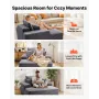 Chaise Lounge Chair, 1240 mm Boneless Chaise Lounge Indoor, Modern Upholstered Oversized Reading Chair with Pillows & Armrests, 