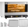 Kommerciel konvektionsovn, 47L/ 43QT, halvstørrelse konventionel ovn bordplade, 1600W 4-lags brødrister m/ frontglasdør,