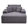 Chaise Lounge Chair, 1240 mm Boneless Chaise Lounge Indoor, Modern Upholstered Oversized Reading Chair with Pillows & Armrests, 