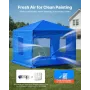 VEVOR Portable Paint Booth Tent, 2930 x 2930 x 1810mm Portable Garage Spray Tent, Waterproof Spray Booth with Foldable Frame Des