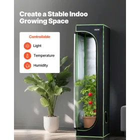 VEVOR indendørs væksttelt, 40 x 40 x 160 cm, 600D højreflekterende mylar, indendørs plantetelt med observationsvindue,