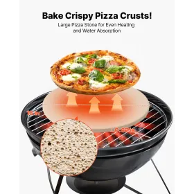 Pizzasten, 381 mm rund Cordierite Pizzasten, ekstra stor