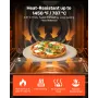 Pizza Stone, 381 mm Round Cordierite Pizza Stone, Extra Large Baking-Stone with Aluminum Peel, 17 mm Thickness Heat-Resistant Co