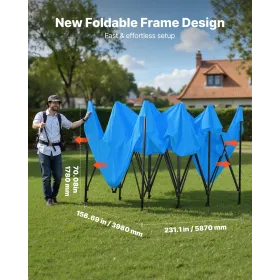 VEVOR Portable Paint Booth Tent, 5870 x 3980 x 1780mm Portable Garage Spray Tent, Waterproof Spray Booth with Foldable Frame Des