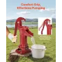 Well Hand Pitcher Pump, 25 ft Maximum Lift, Antique Cast Iron Manual Hand Water Pump, NPT 1-1/4 in Connection, Easy Installation