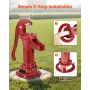 Well Hand Pitcher Pump, 25 ft Maximum Lift, Antique Cast Iron Manual Hand Water Pump, NPT 1-1/4 in Connection, Easy Installation