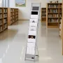 Brochure Display Rack, 10 Pockets Magazine Literature Display Stand, Portable Floor Standing Magazine Rack, Metal Newspaper Cata