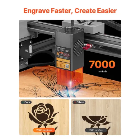 VEVOR Laser Engraver, 10W, Laser Engraving and Cutting Machine with Enclosure, Laser Cutter Engraver Machine, 300 x 300 mm Worki