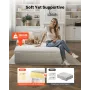 Chaise Lounge Chair, 1380 mm Boneless Chaise Lounge Indoor, Modern Upholstered Oversized Reading Chair with Throw Pillows & Armr