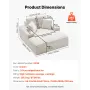 VEVOR Chaise Lounge Chair, 1380 mm Boneless Chaise Lounge Indoor, Modern Upholstered Oversized Reading Chair with Throw Pillows 