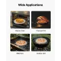 Pizza Stone, 406 mm Round Cordierite Pizza Stone, Extra Large Baking-Stone with a Durable Stand, 17 mm Thickness Heat-Resistant 