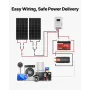 400W 12V Complete Solar Power Kit, 2PCS 200W Monocrystalline Solar Panels + 12.8V 100Ah LiFePO₄ Battery + 40A MPPT Charge Contro