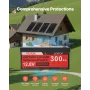 800W 12V Complete Solar Power Kit, 4*200W Monocrystalline Solar Panels + 12.8V 300Ah LiFePO₄ Battery + 60A MPPT Charge Controlle