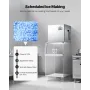 Commercial Ice Maker Machine - Head, 181 kg/Day Stainless Steel Ice Machine with Scheduled Ice-Making, Self-Cleaning, Adjustable