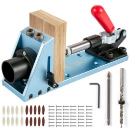 Pocket Hole Jig Kit, M4 Adjustable & Easy to Use Joinery Woodworking System, Aluminum Punch Locator, Wood Guides Joint Angle