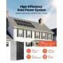 VEVOR 2400W 48V komplet solenergisæt, 12STK 200W monokrystallinske solpaneler + 51,2V 100Ah LiFePO₄-batteri + 48V 5000W Hybr