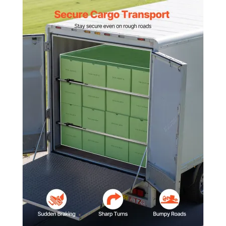 VEVOR Cargo Bar, Skralde Cargo Bar Justerbar fra 2261 mm til 2642 mm, Heavy Duty stål Cargo Stabilisator med skridsikker fod Pa