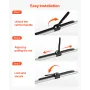 Cargo Bar, Ratcheting Cargo Bar Adjustable from 2261mm to 2642mm, Heavy-duty Steel Cargos Stabilizer with Non-Slip Foot Pad, Tru