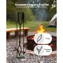 VEVOR Fireplace Tool Set, 3 PCS Fire Tool Set and Holder with Stand, Tongs, Fire Place Poker, Wrought Iron Fireplace Accessories