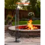 Fireplace Tool Set, 3 PCS Fire Tool Set and Holder with Stand, Tongs, Fire Place Poker, Wrought Iron Fireplace Accessories for C