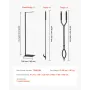 VEVOR Fireplace Tool Set, 3 PCS Fire Tool Set and Holder with Stand, Tongs, Fire Place Poker, Wrought Iron Fireplace Accessories