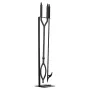Fireplace Tool Set, 3 PCS Fire Tool Set and Holder with Stand, Tongs, Fire Place Poker, Wrought Iron Fireplace Accessories for C