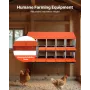 2 Tiers Chicken Nesting Boxes, 10 Compartments, Metal Egg Laying Boxes with Protective Collection Lids, Roll Out Nesting Box, Ea