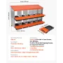 VEVOR 2 Tiers Chicken Nesting Boxes, 10 Compartments, Metal Egg Laying Boxes with Protective Collection Lids, Roll Out Nesting B