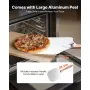 Pizza Stone, 508 x 355 mm Rectangular Cordierite Pizza Stone, Extra Large Baking-Stone with Aluminum Peel, 15 mm Thick Heat-Resi