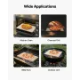 Pizza Stone, 508 x 355 mm Rectangular Cordierite Pizza Stone, Extra Large Baking-Stone with Aluminum Peel, 15 mm Thick Heat-Resi