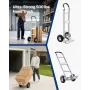 Hand Truck, 226.9 kg Load Capacity, Heavy-Duty Hand Truck Dolly with Non-Slip Wheels & Handle, Aluminum Alloy Portable Trolley D