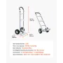 Hand Truck, 226.9 kg Load Capacity, Heavy-Duty Hand Truck Dolly with Non-Slip Wheels & Handle, Aluminum Alloy Portable Trolley D