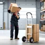 Hand Truck, 226.9 kg Load Capacity, Heavy-Duty Hand Truck Dolly with Non-Slip Wheels & Handle, Aluminum Alloy Portable Trolley D