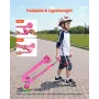 Kick Scooter for Kids Ages 3+, 2-Wheel Toddler Scooter with Light-Up Wheels, Adjustable Height Handlebar, Wide Anti-Slip Deck, F