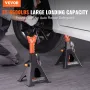 Jack Stands, 3 Ton (2,721.6 kg) Capacity Car Jack Stands Double Locking, 27.4 - 41.4 cm Adjustable Height, for lifting SUV, Pick