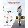 Kick Scooter for Kids Ages 8+, Teens & Adults, 2-Wheel Toddler Scooter with Adjustable Height Handlebar, Wide Anti-Slip Deck, Fo
