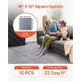 Carpet Tiles 457x457 mm, 10 Pack Carpet Square Rug Detachable & Damage-free, Self Adhesive Home Floor Soft Plush Padded for 2.1㎡